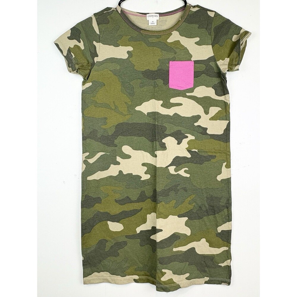 Crewcuts Dress Girls Sz 10 Army Camo Casual Green Sundress J.Crew